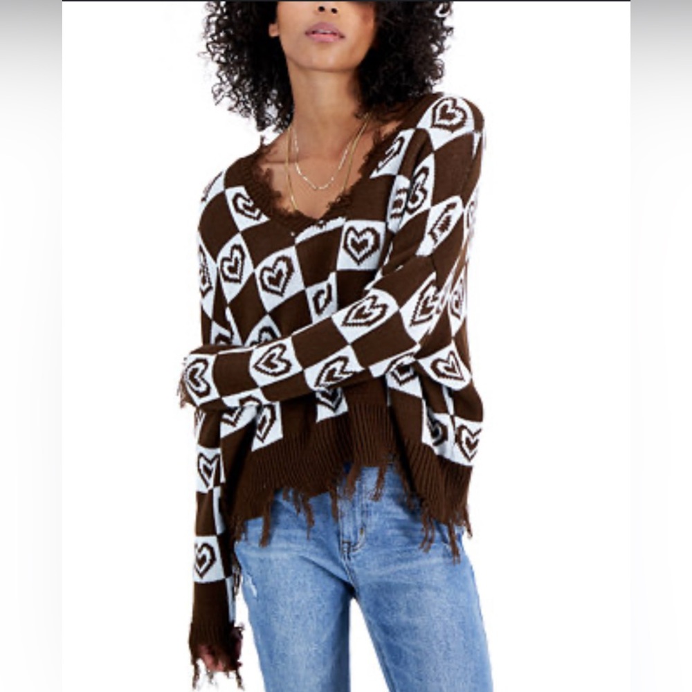 Just Polly heart sweater size XS